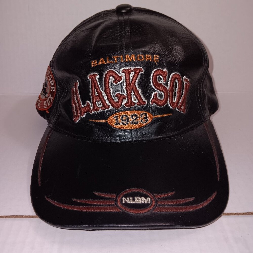 BB HEADGEAR  BALTIMORE BLACK SOX LEATHER BASEBALL CAP